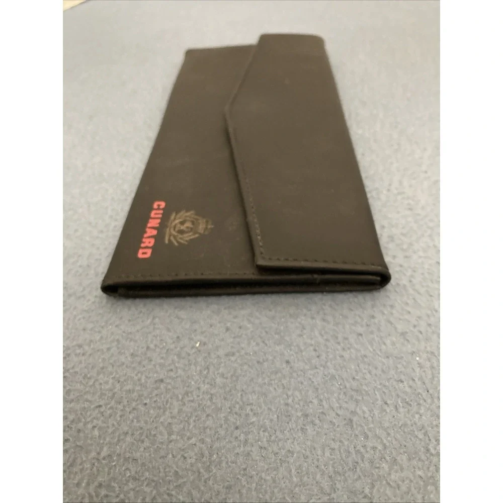 Cunard Shipping Black Faux Leather Travel Wallet Organizer for Tickets, Cash ETC
